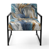 White And Teal Marble Flowers Serenity - Glam Arm Chair