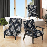 White And Silver Sphinx Paisley - Glam Accent Side Chair