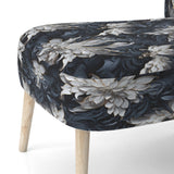 White And Silver Sphinx Paisley - Glam Accent Side Chair