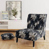 White And Silver Sphinx Paisley - Glam Accent Side Chair
