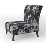 White And Silver Sphinx Paisley - Glam Accent Side Chair
