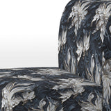 White And Silver Sphinx Paisley - Glam Accent Side Chair