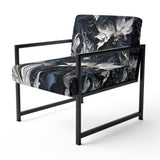 White And Silver Sphinx Paisley - Glam Accent Side Chair