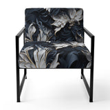White And Silver Sphinx Paisley - Glam Accent Side Chair