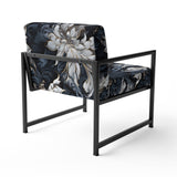 White And Silver Sphinx Paisley - Glam Accent Side Chair