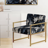 White And Silver Sphinx Paisley - Glam Accent Side Chair