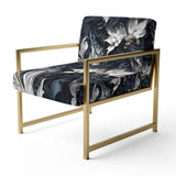 White And Silver Sphinx Paisley - Glam Accent Side Chair