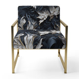 White And Silver Sphinx Paisley - Glam Accent Side Chair