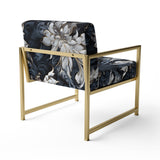 White And Silver Sphinx Paisley - Glam Accent Side Chair