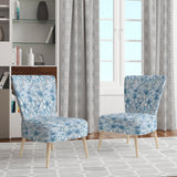 Arctic Breeze Blue Daisy - Cottage Accent Slipper Chair