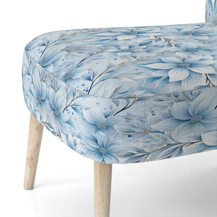 Arctic Breeze Blue Daisy - Cottage Accent Slipper Chair