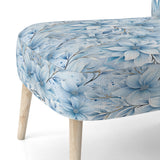 Arctic Breeze Blue Daisy - Cottage Accent Slipper Chair