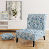 Arctic Breeze Blue Daisy - Cottage Accent Slipper Chair