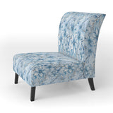 Arctic Breeze Blue Daisy - Cottage Accent Slipper Chair
