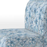 Arctic Breeze Blue Daisy - Cottage Accent Slipper Chair