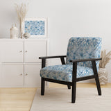 Arctic Breeze Blue Daisy - Cottage Accent Slipper Chair
