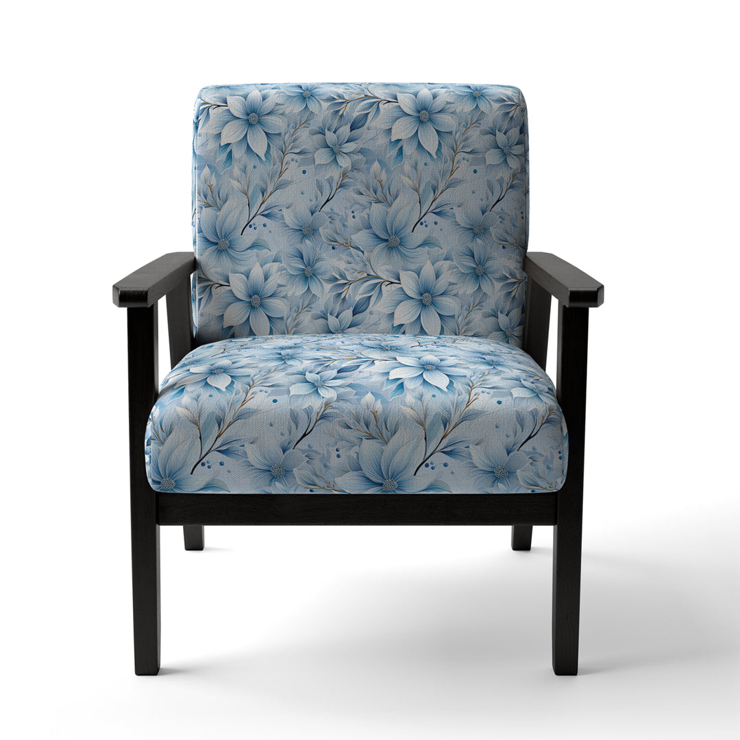 Arctic Breeze Blue Daisy - Cottage Accent Slipper Chair