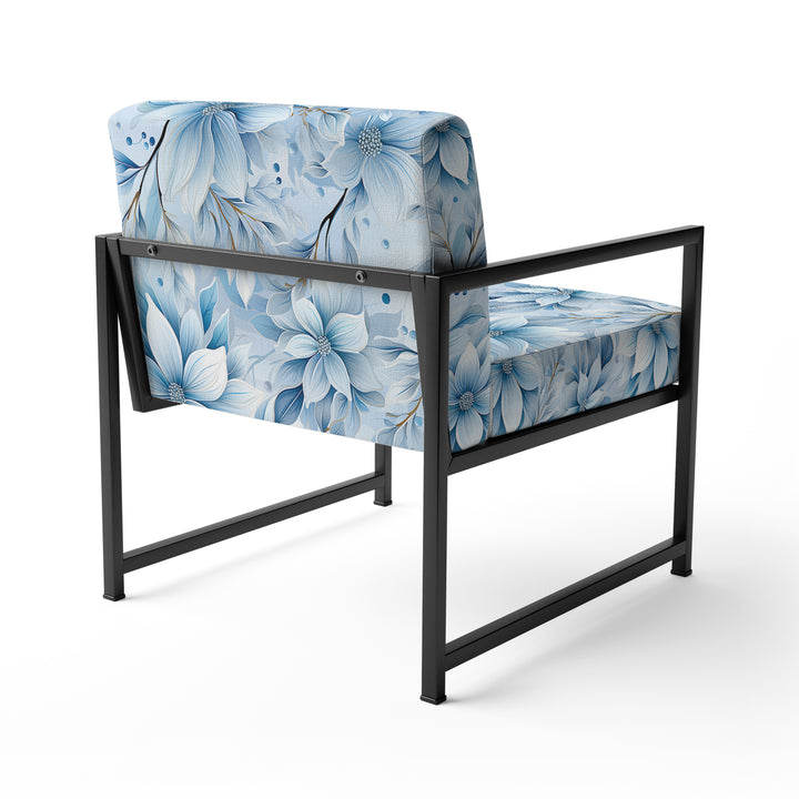 Arctic Breeze Blue Daisy - Cottage Accent Slipper Chair