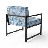Arctic Breeze Blue Daisy - Cottage Accent Slipper Chair