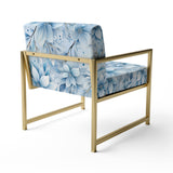 Arctic Breeze Blue Daisy - Cottage Accent Slipper Chair