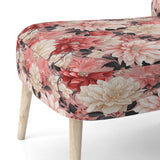 Pink And White Poppies Blossoming Grace - Upholstered Cottage Accent Chairs
