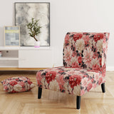 Pink And White Poppies Blossoming Grace - Upholstered Cottage Accent Chairs