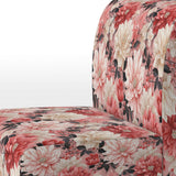Pink And White Poppies Blossoming Grace - Upholstered Cottage Accent Chairs