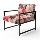 Pink And White Poppies Blossoming Grace - Upholstered Cottage Accent Chairs