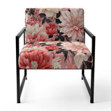 Pink And White Poppies Blossoming Grace - Upholstered Cottage Accent Chairs