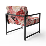 Pink And White Poppies Blossoming Grace - Upholstered Cottage Accent Chairs