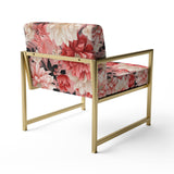 Pink And White Poppies Blossoming Grace - Upholstered Cottage Accent Chairs