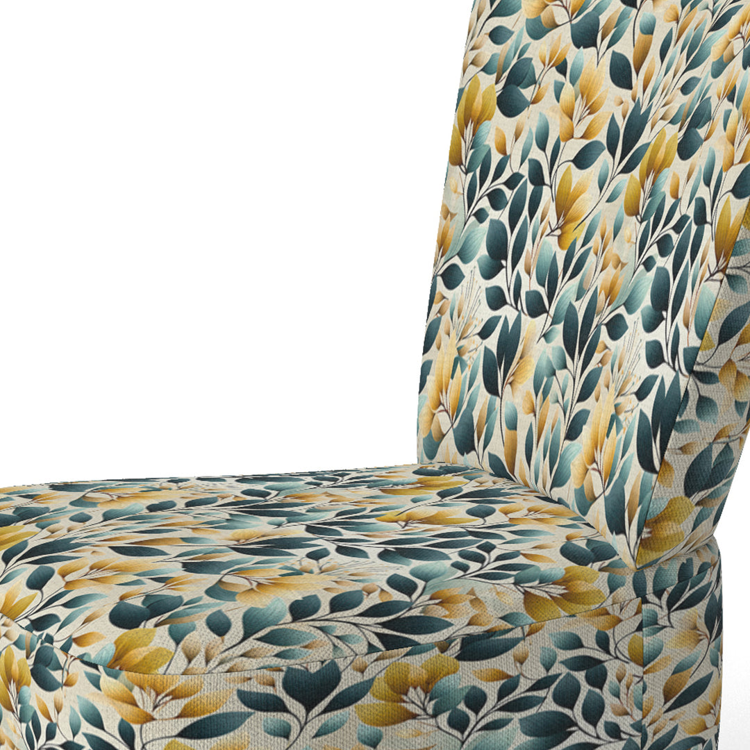 Yellow And Teal Natural Botanical Harmony - Bohemian Arm Chair