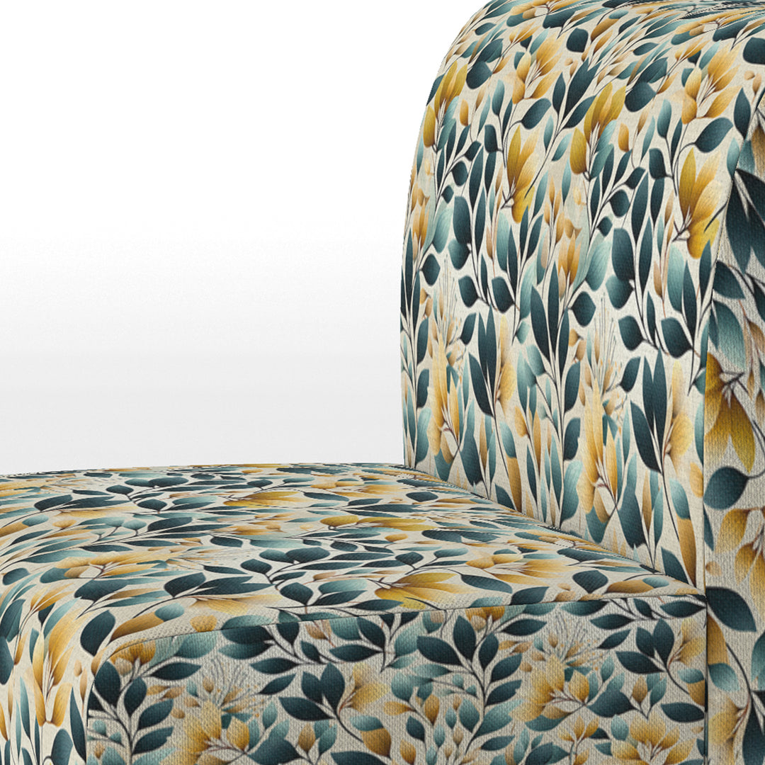 Yellow And Teal Natural Botanical Harmony - Bohemian Arm Chair