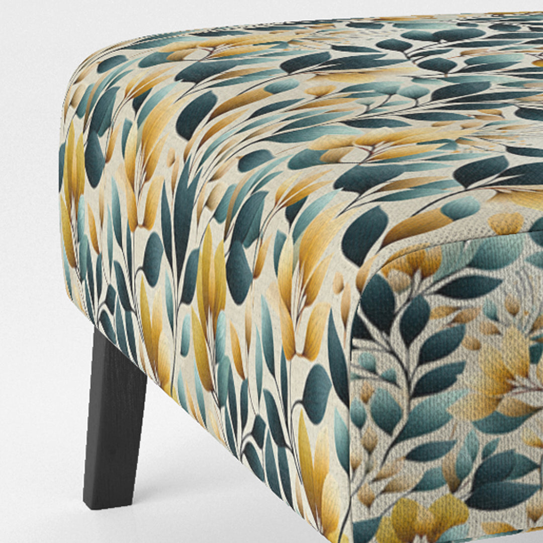 Yellow And Teal Natural Botanical Harmony - Bohemian Arm Chair