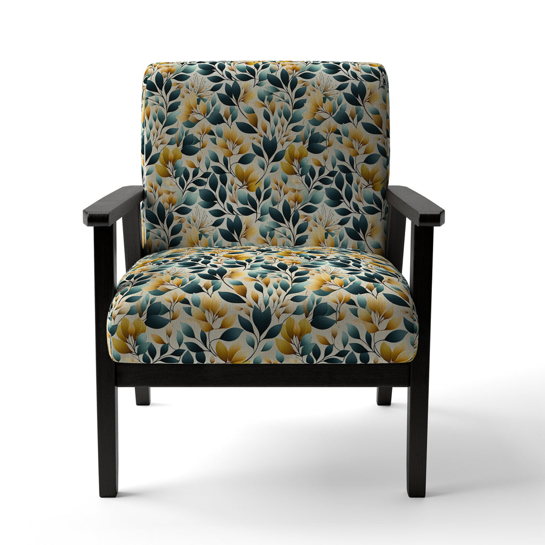 Yellow And Teal Natural Botanical Harmony - Bohemian Arm Chair