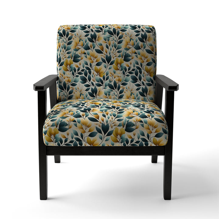 Yellow And Teal Natural Botanical Harmony - Bohemian Arm Chair
