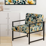 Yellow And Teal Natural Botanical Harmony - Bohemian Arm Chair