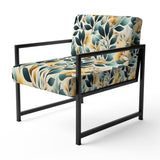 Yellow And Teal Natural Botanical Harmony - Bohemian Arm Chair
