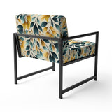 Yellow And Teal Natural Botanical Harmony - Bohemian Arm Chair