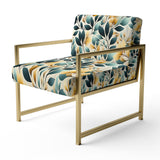 Yellow And Teal Natural Botanical Harmony - Bohemian Arm Chair
