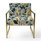 Yellow And Teal Natural Botanical Harmony - Bohemian Arm Chair