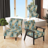 Gold And Blue Frosty Drift Experienc- Upholstered Accent Chair