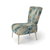 Gold And Blue Frosty Drift Experienc- Upholstered Accent Chair