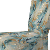 Gold And Blue Frosty Drift Experienc- Upholstered Accent Chair