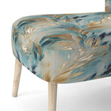 Gold And Blue Frosty Drift Experienc- Upholstered Accent Chair