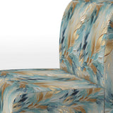 Gold And Blue Frosty Drift Experienc- Upholstered Accent Chair