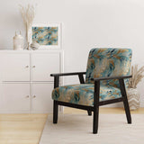 Gold And Blue Frosty Drift Experienc- Upholstered Accent Chair