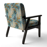 Gold And Blue Frosty Drift Experienc- Upholstered Accent Chair