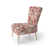 Pink And White Carnation Blossoming Grace - Cottage Accent Slipper Chair
