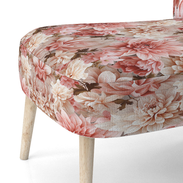 Pink And White Carnation Blossoming Grace - Cottage Accent Slipper Chair